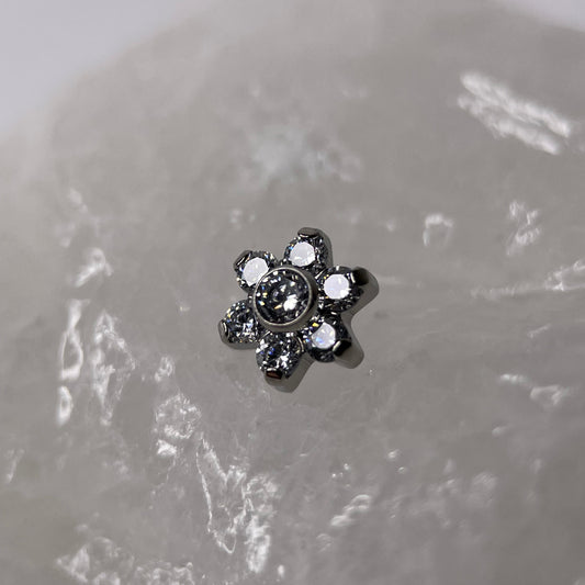 Fiore in titanio con cubic zirconia