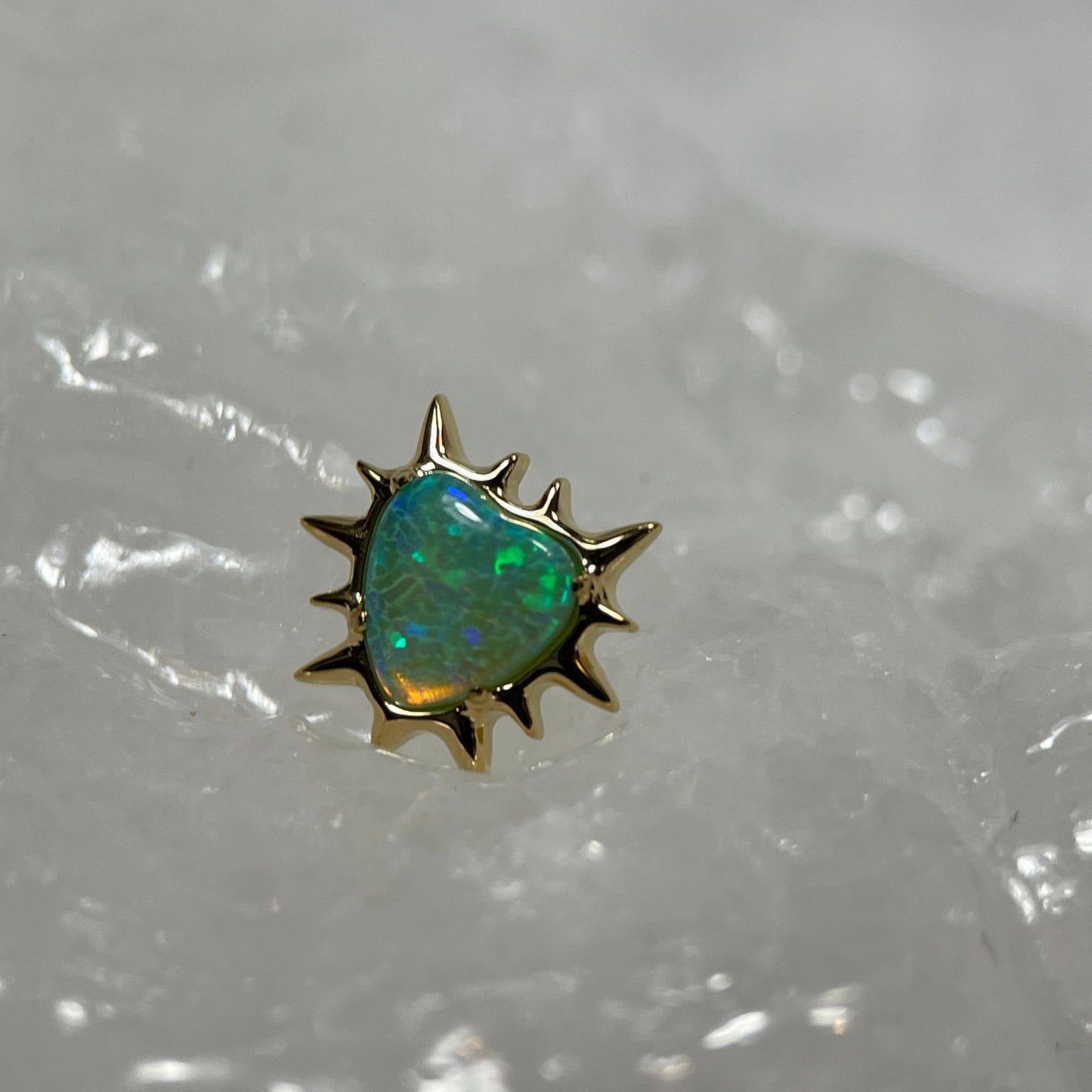 Cuore oro con opale Verde (Gold PVD)