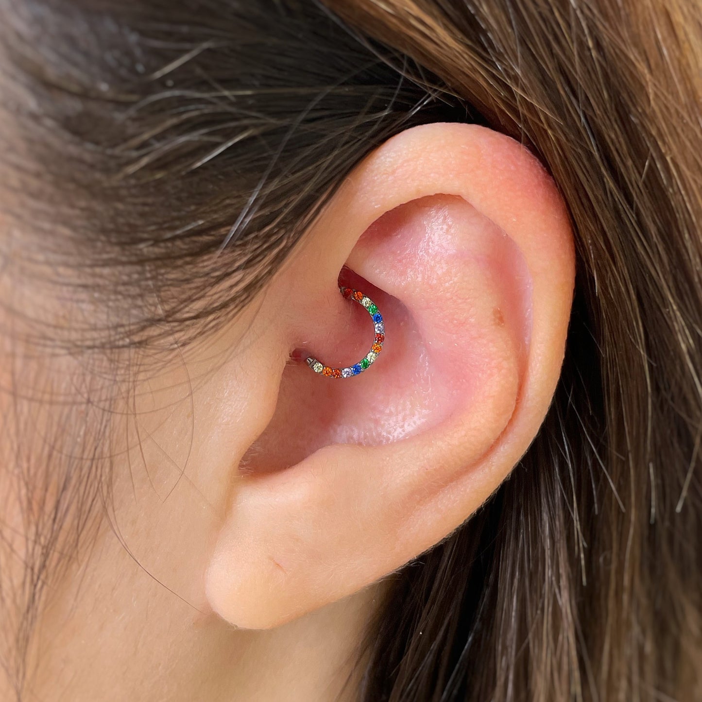 Anello con zirconi CZ Rainbow